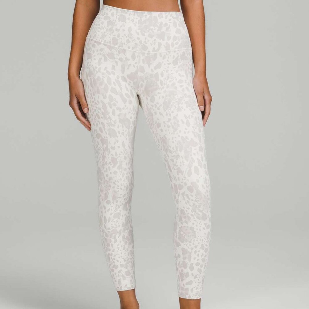 Lululemon Align High-Rise Pant 25" Cheetah Camo Antique White Multi Size 12 - Picture 4 of 11